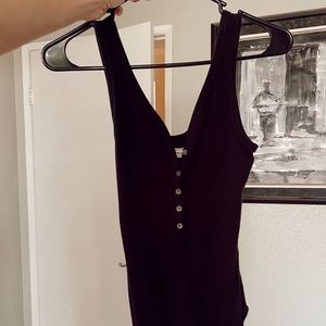 Ribbed Henley Bodysuit